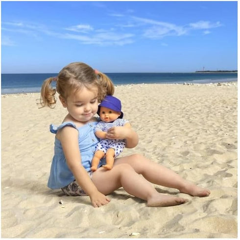 12" 18 Corolle Bebe Bath Marin Baby Doll - Soft-Body with Rubber Whale Toy, Safe for Water Play in Bathtub or Pool