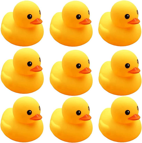 CICITOYWO Yellow Rubber Ducks, 10pcs Preschool Bath Toys Bathtub Floating Squeaky Duckies Gift