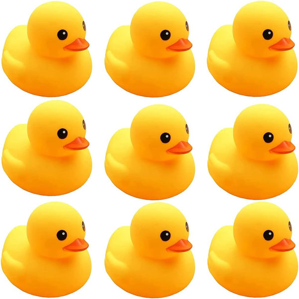 CICITOYWO Yellow Rubber Ducks, 10pcs Preschool Bath Toys Bathtub Floating Squeaky Duckies Gift