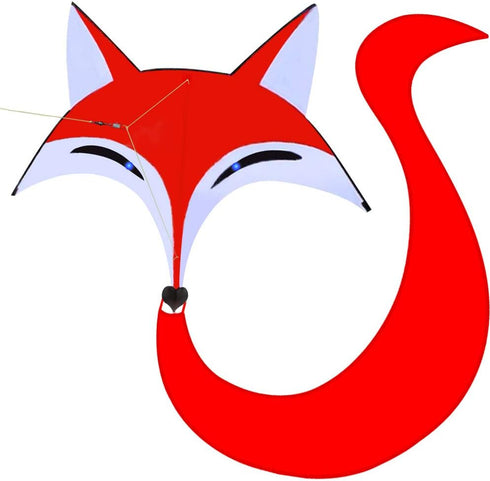 HENGDA KITE Red Fox Kite for Kids, Outdoor Fun Sports Single Line Kite with Flying Tools
