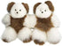 Soft and Cuddly Baby Alpaca Teddy Bear - 9 Inch Handmade Stuffed Animal in White & Brown Genuine Alpaca Fur
