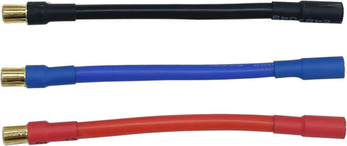 Nuofany 3pcs/Set 6.5MM Bullet Male to Female 10AWG 10CM ESC Extension Cable for