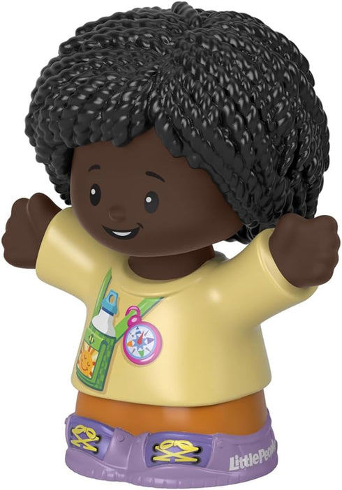 Replacement Part for Fisher-Price Little People Playset - HBW73 ~ African-American Girl Hiker Figure with Water Bottle Print ~ Works Great with Any Little People Playset