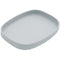 Bumkins Toddler and Baby Suction Plate, Silicone Grip Dish Large Tray for Big Kids, Non Skid Sticky Bottom, Platinum