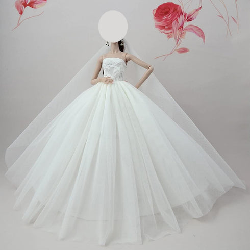 3Pcs Handmade Vintage Dress for 29cm Doll, Wedding Noble Party Gown Outfit for 11.5 inch Dolls