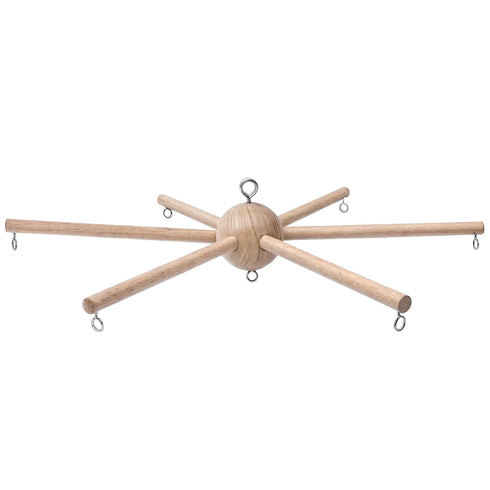 DIY Baby Mobile Kit, Hanging Frame Hanger for Crib, Decorative Natural Wooden