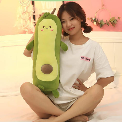 MMTTAO Long Avocado Stuffed Animal, 22 Inch Plushies Squishy Snuggle Toy, Kawaii Food Shaped Hugging Pillow for Kids