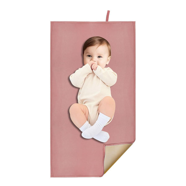 Wipeable Changing Pad for Baby, Dusty Pink Diaper Changing Mat for Baby
