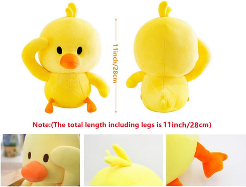 Plush Duck Stuffed Animal, Soft Yellow Duckling Duckie Toy, Funny Gifts for Kids (11 inch)