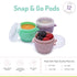 |12 Pack 2 oz, melii Snap & Go Baby Food Storage Containers Stackable Freezer Containers with Airtight Lids, BPA-Free