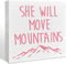 NKBINLILI Wooden Box Sign: She Will Move Mountains - Inspirational Girls Room Decor,