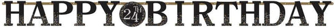 Sparkling Celebration Customizable Jumbo Letter Banner Kit (Pack Of 6), Black & Gold Paper Party Decor