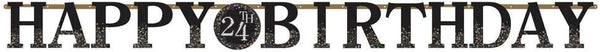 Sparkling Celebration Customizable Jumbo Letter Banner Kit (Pack Of 6), Black & Gold Paper Party Decor