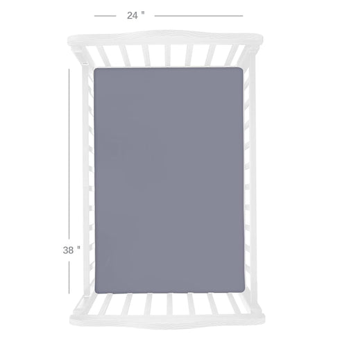 2 Pack 38X 24 Biloban Mini Crib Sheets Fitted, Mini Crib Sheet Fits for Mini Crib Mattress, Neutral Mini Crib Sheets