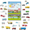 Portable Magnetic Playboard with Cars, Planes, Boats, Airport, Country, Farm Vehicles (39 Pcs)