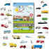 Portable Magnetic Playboard with Cars, Planes, Boats, Airport, Country, Farm Vehicles (39 Pcs)