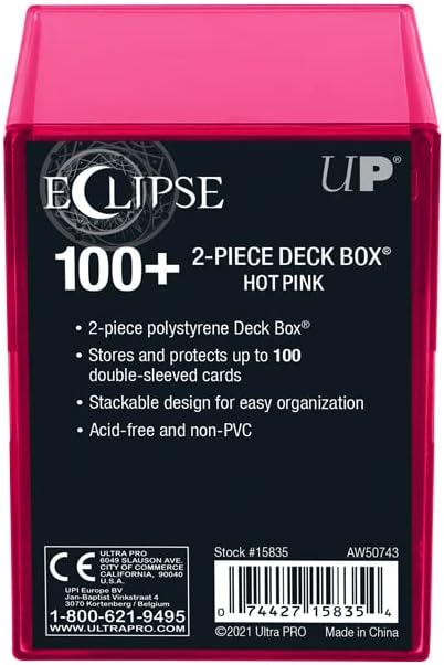 Ultra Pro Eclipse 2-Piece Deck Box: Hot Pink for Pokemon, MTG, Baseball, Basketball, Football Card Storage