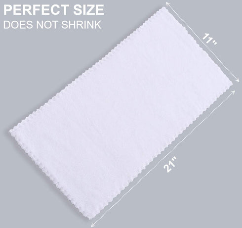 8 Pack Large Burp Cloths for Baby, 20" by 10", Ultra Absorbent Burping Cloths, Newborn Towel, Unisex, White