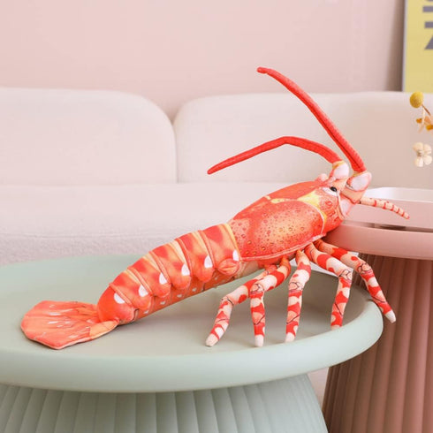 GracesDawn Plush Lobster Stuffed Animal, Australian Lobster Doll, 33.5 inch Long Red Plush Toy for Courage and Appetite