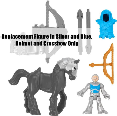 Imaginext Replacement Parts for Fisher-Price Honorable Archer Playset - Silver and Blue Figure with Helmet