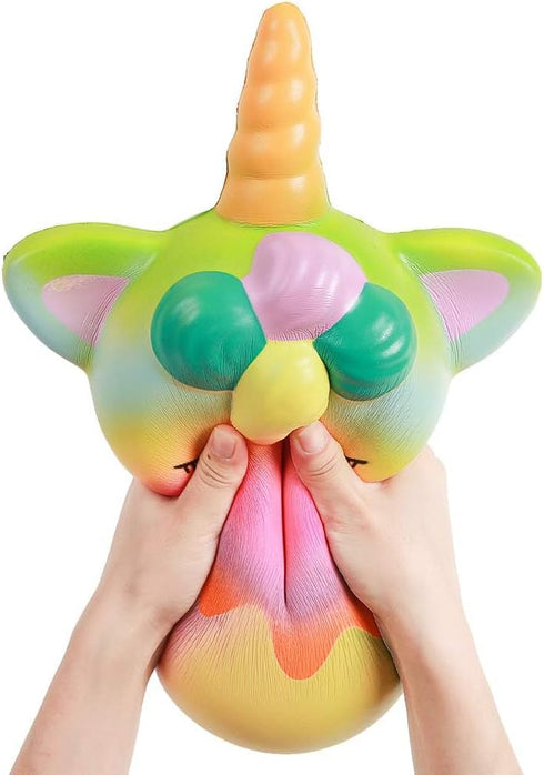 Anboor 13 Inches Squishies Jumbo Unicorn Donut Kawaii Soft Slow Rising Scented Giant Doughnut Stress Relief Toy