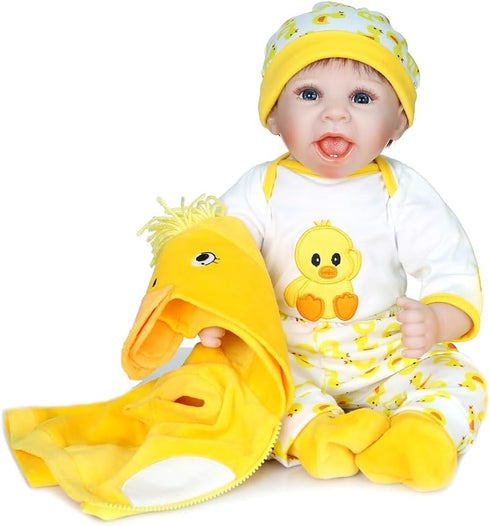 Reborn Baby Dolls Clothes 18 inch Outfit Accessories Yellow Duck 5pcs Set for 17-19 Inch Reborn Doll Newborn Girl&Boy