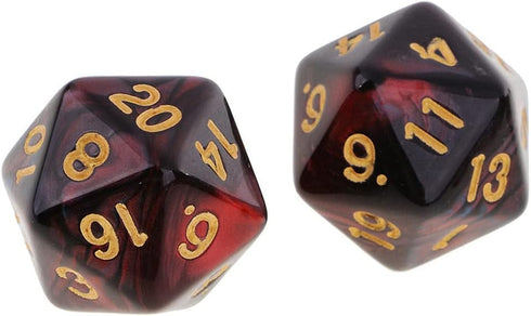Yiotfandoll 10PCS D20 20mm 20 Polyhedral Dice Acrylic Sided Dice for RPG MTG DND Table Games (Red Blue)