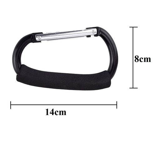 Baby Stroller Hooks, 2 pcs Carabiner Organizer for Hanging Purses, Diaper Bag, Shopping Bags, Fits Single/Twin Travel