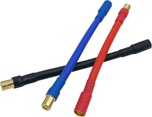 Nuofany 3pcs/Set 6.5MM 10AWG 10CM (6.5mm 6.5mm Bullet Male to Female ESC Extension Cable for RC Car Boat Brushless