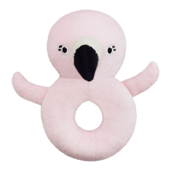 Baby Flamingo Soft Rattle Toy, Easy-Grasp Plush Infant Shaker, Birthday Gifts for Newborns, Pink