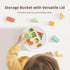 100pcs 1-3, 1 2 3 Pidoko Kids Building Blocks for Toddlers Wooden Blocks for Kids with Storage Bucket and Shape Sorter