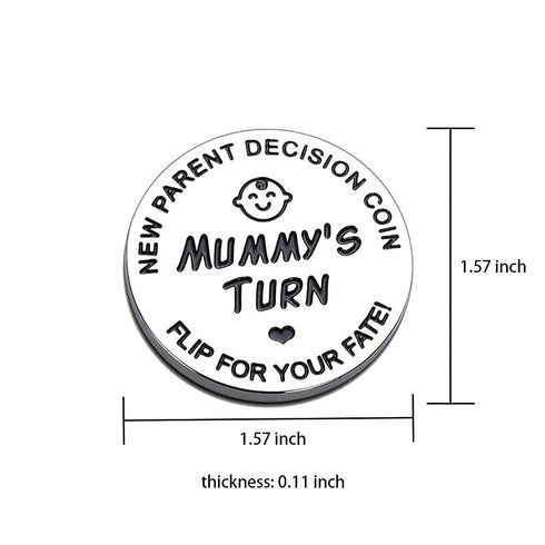 Vichona Mummy New Dad Mom Gifts Funny Decision Making Coin, New Baby Gift for Parent Daddy Pregnancy Women First Time