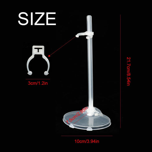 QINGZHE 22Pcs 11 13 Inch Adjustable Doll Stands, Plastic Doll Display Holders, Clear Action Figure Stand, Toy Dolls