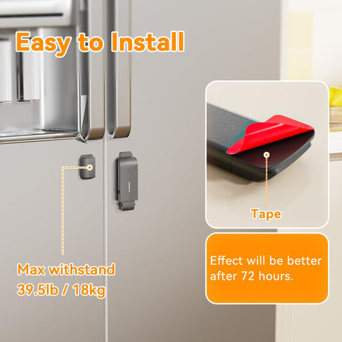 EUDEMON Updated French Fridge Lock, French Door Refrigerator/Freezer Lock for Kids & Babies, Easy to Install