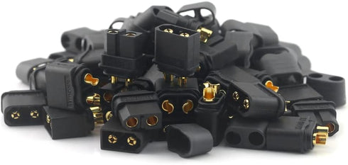 SoloGood Amass 20 Pair XT60H Bullet Connector Plug Black Male Female (Upgraded XT60) with Sheath for Lipo Battery