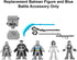 Replacement Poseable Batman Figure and Blue Battle Accessory for Imaginext Playset Inspired by DC Superfriends