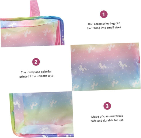 Toyvian Clear Organizer Tote Bag for Kids - Doll Clothes Storage