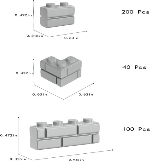 Classic Building Bricks, 340 Pcs Masonry Profile Bricks Wall Bricks Blocks, Compatible with Major Brands Parts and Pieces, Creative Building Block Toys (340 Pcs) (Light Gray)