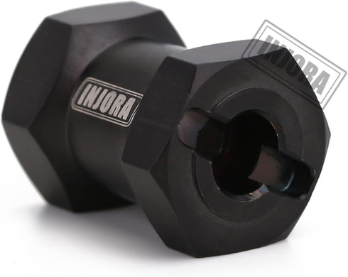 INJORA RC Hex Hub 12mm Brass Wheels Hex Hub Extension Black Drive Adapter for 1/10 RC Crawler