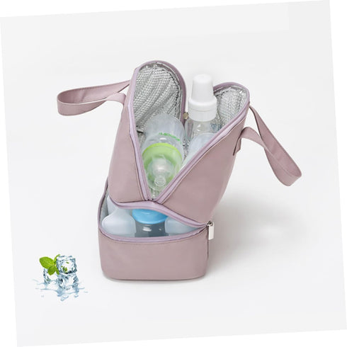 Portable Insulated Breast Milk Storage Bag for Babies, Waterproof Polyester Milk Bottle Pouch with Handle, Fresh