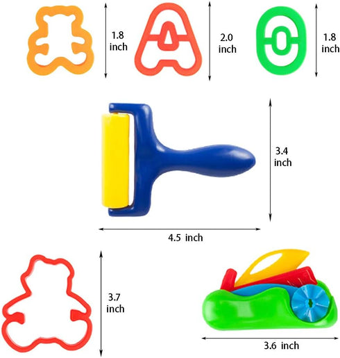 Play Dough Tools Set for Kids - Letter Molds, Numeral Molds, Various Plastic Animal Molds for Creative Dough Cutting