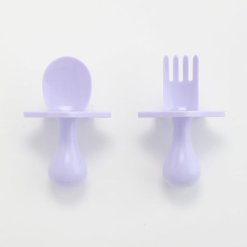 Nooli Toddler Utensils, Toddler Forks, Silicone Baby Spoon, BPA Phthalates-Free, Dishwasher Safe, Lavendar