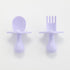 Nooli Toddler Utensils, Toddler Forks, Silicone Baby Spoon, BPA Phthalates-Free, Dishwasher Safe, Lavendar