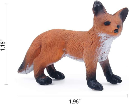 UANDME Fox Toy Figures Set - Includes Arctic Fox & Red Foxes Figurines, Cake Toppers (7 Foxes)