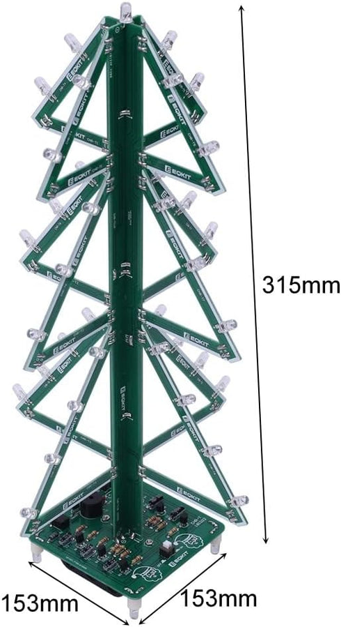 MiOYOOW 3D RGB Christmas Tree Led DIY Kits - Music Flashing LED Circuit Electronic Assemble