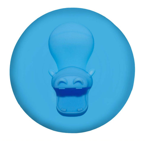 Hippo Tub Stopper, Soft Silicone Bathrub Drain Plus, Baby and Toddler Bathtime Accessory (Blue)