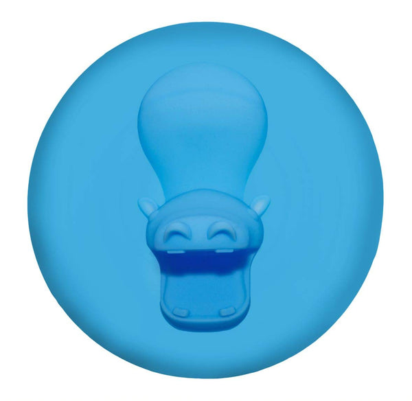 Hippo Tub Stopper, Soft Silicone Bathrub Drain Plus, Baby and Toddler Bathtime Accessory (Blue)