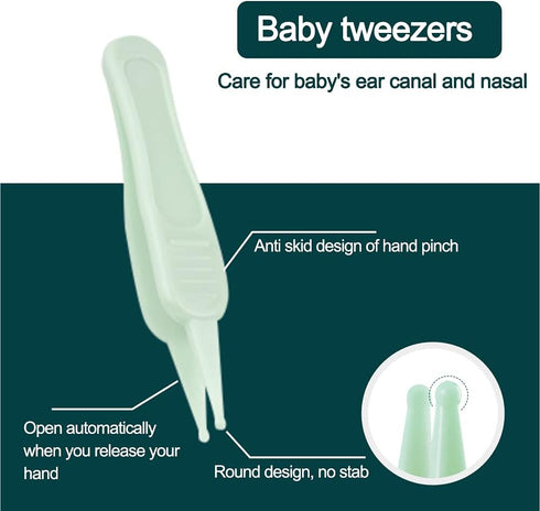 5-in-1 Baby Nail Kit, Baby Manicure Set with Clipper, Scissors, Tweezers, Glowing Ear Scoop, Nail File, Cute Case