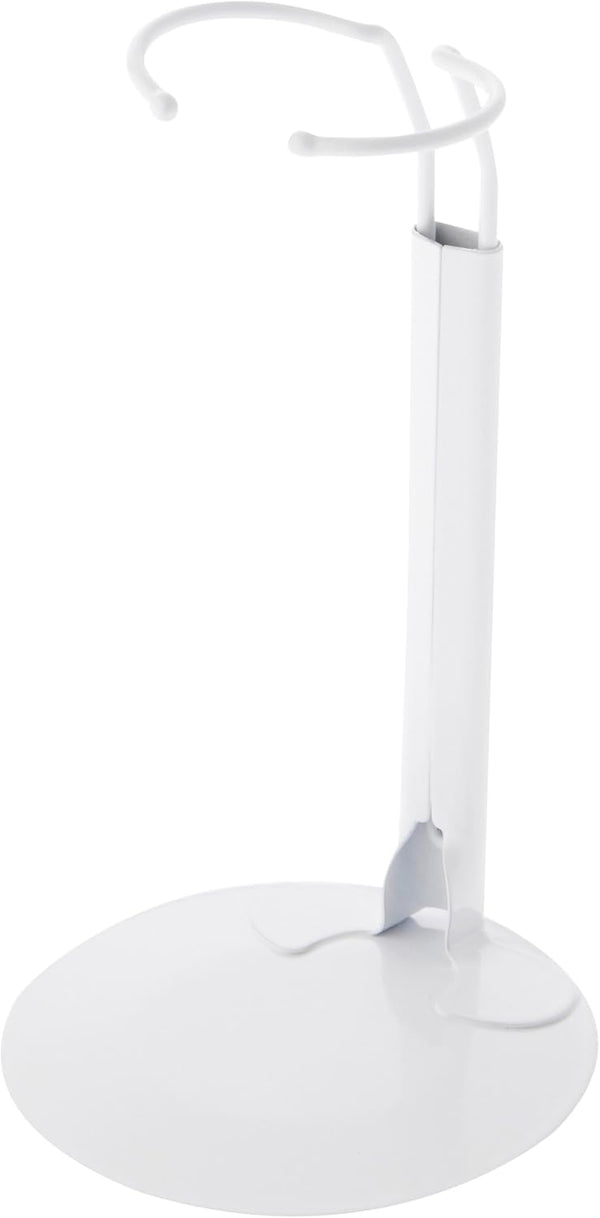 Plymor DSP-60W White Adjustable Doll Stand, Pack of 6, fits 10-14 inch Dolls, Waist 2-2.5 inches Wide