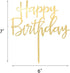 Happy Birthday Cake Topper - Mirrored Gold Acrylic Versatile Decoration Ideas, Perfect Keepsake for Family and Friends